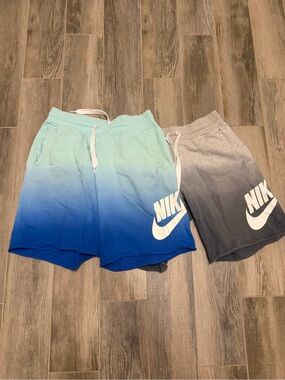 Two pairs Nike Ombre Athletic Shorts - Blue & Gray